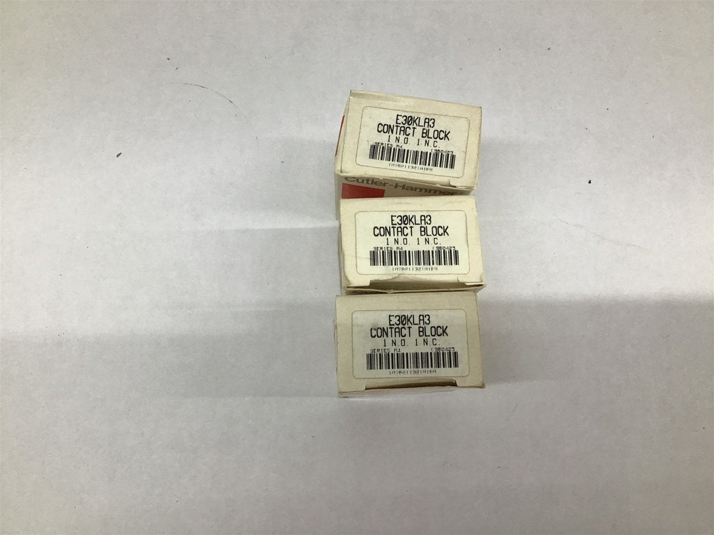 Cutler Hammer E30KLA3 Contact Block Lot OF 3