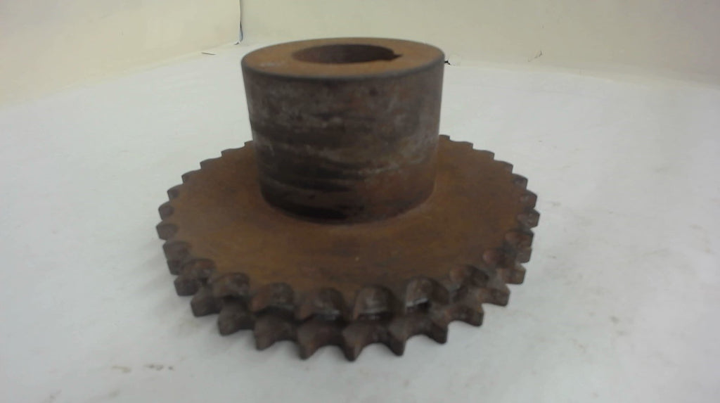 40 Chain 32 Teeth Double Sprocket, 1-1/4" Bore, 64 Total Teeth