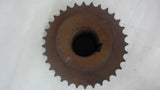 40 Chain 32 Teeth Double Sprocket, 1-1/4" Bore, 64 Total Teeth