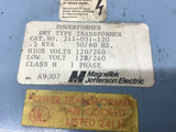 Powerformer 211-051-120 Transformer 0.5 Kva High V 120/240 Sec 120/240 Pri 1 PH