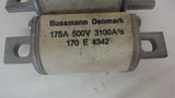 LOT OF 2 --- BUSSMANN FUSE, 175 A, 500 V, 3100 A²s, 170 E 4342