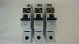 LOT OF 3 --- AEG ELFA E81S MINIATURE CIRCUIT BREAKER, C2, 1 POLE, 240/415 V