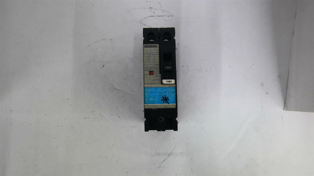 Siemens ED62B100 Circuit Breaker 100 amp 600 Volts