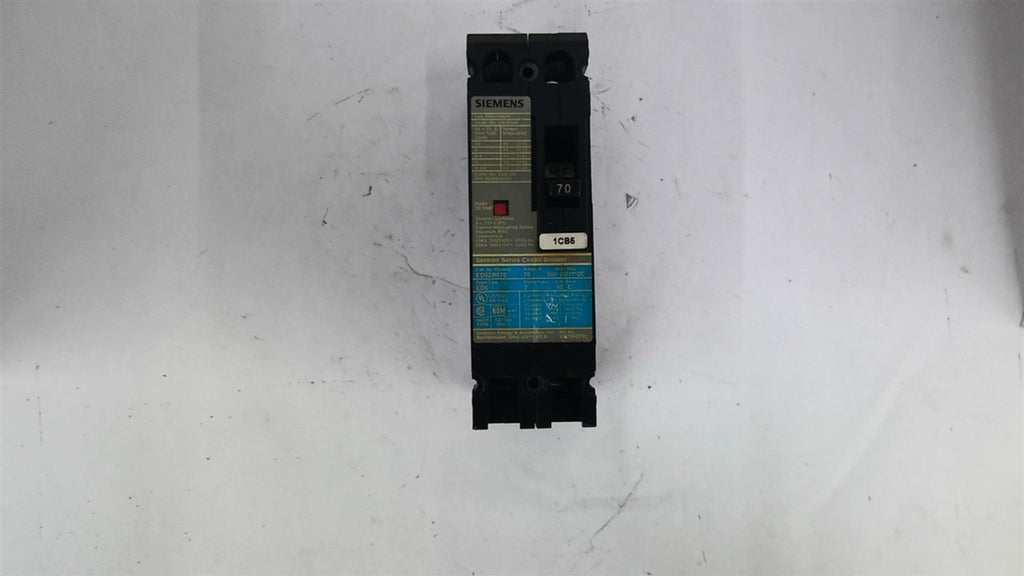 Siemens ED62B076 Circuit Breaker 70 Amp 600 volts 2 Pole