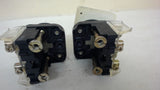 LOT OF 2 ALLEN-BRADLEY 800T-A BLACK PUSHBUTTON W/ CONTACT BLOCK, SER T, 600 V AC