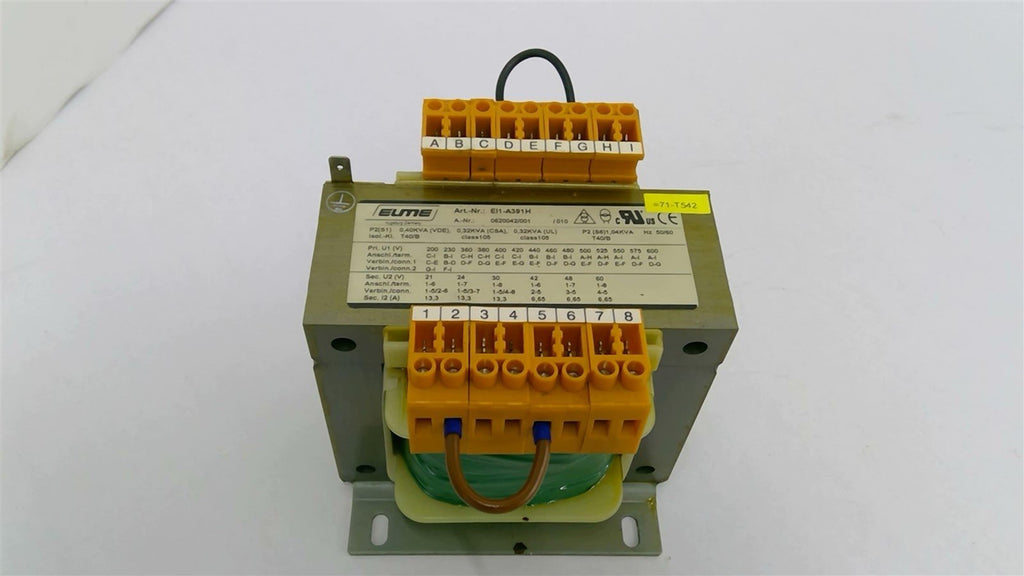 Elme EI1-A391H Transformer 1.04 KVA 230/460/600 Pri 21/24/48/60 sec Volts