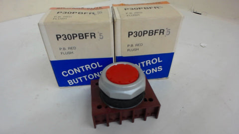 Lot Of 2 Siemens P30Pbfr Red Flush Push Buttons