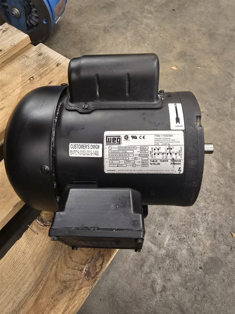 WEG ME0IC0X0X0000101862 3/4HP 3600RPM 2P Single Phase 56CZ 115/208-230V