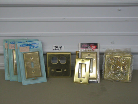 14 Assorted Brass Wallplate Covers