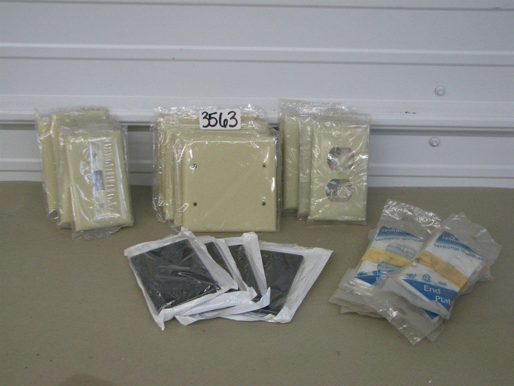 28 Assorted Wallplates Switch Plates 2 Gang Single Gang Ivory Black Leviton