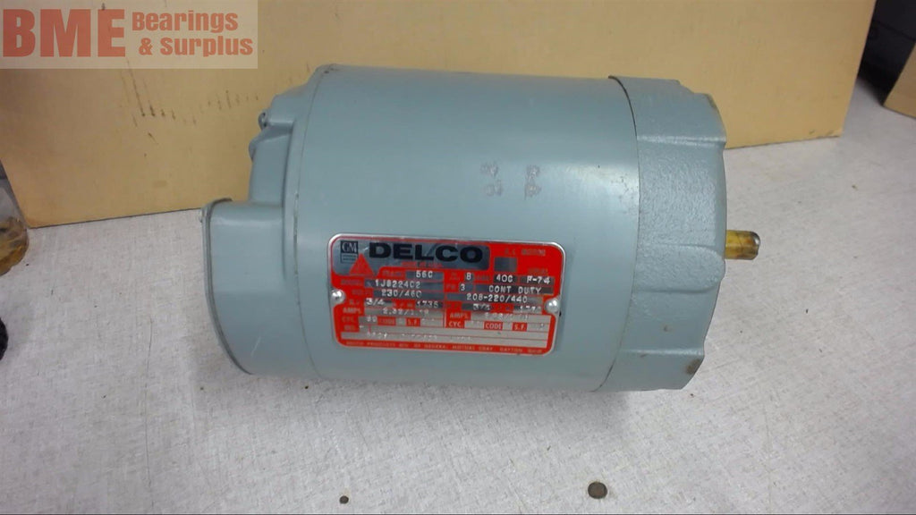 GM DELCO 1J8224C2 3/4 HP AC MOTOR 230/460 VOLTS, 1735 RPM, 4P, 56C FRAME