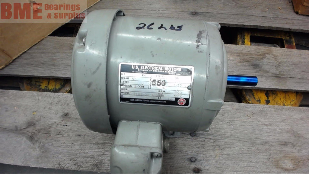 Us Electric F-1101-05-1 1/2 Hp Ac Motor 550 Volts, 1140 Rpm, 6P, 56 Frame