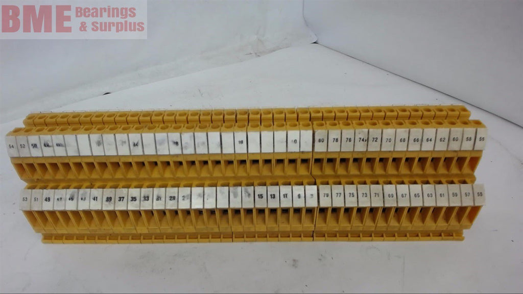 LOT OF 38---ALLEN BRADLEY 1492-U TERMINAL BLOCKS WITH PHOENIX CONTACT TYPE UKK5