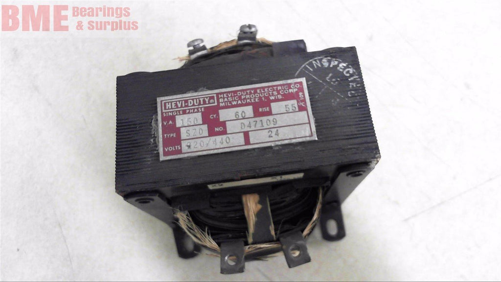 HEAVY DUTY D47109 TRANSFORMER 150 VA 1 PH 220/440 VOLTS 60 CYCLE