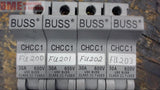 LOT OF 4--- BUSS CHCC1 30 AMP, 600 VOLT SINGLE POLE FUSE BLOCKS