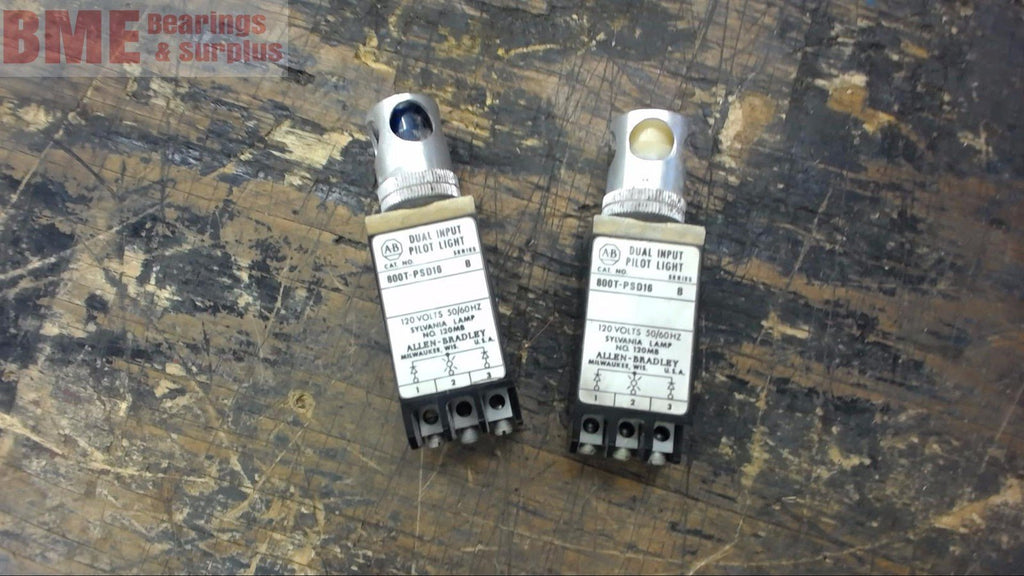 LOT OF 2- ALLEN-BRADLEY DUAL INPUT PILOT LIGHT -- 800T-PSD16 SER B, 120 VOLTS