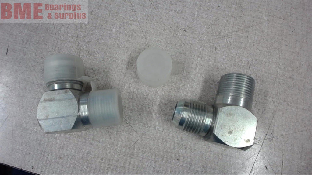 LOT OF 2 HYDRAULIC FITTINGS 3/4" MNPT X 3/4" JIC 90° ELBOW