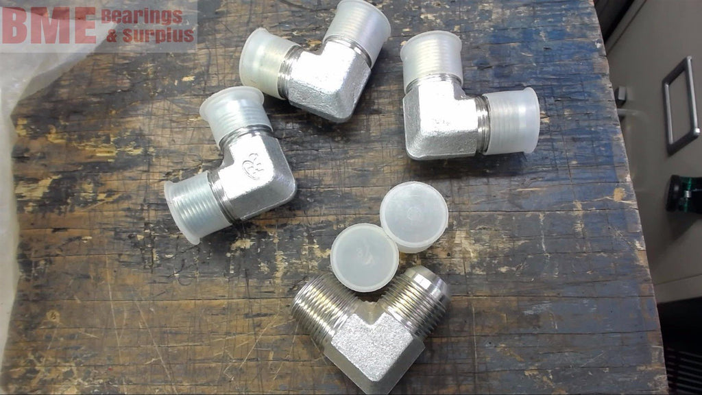 LOT OF 4---HYDRAULIC FITTINGS 3/4" MNPT X 3/4" JIC