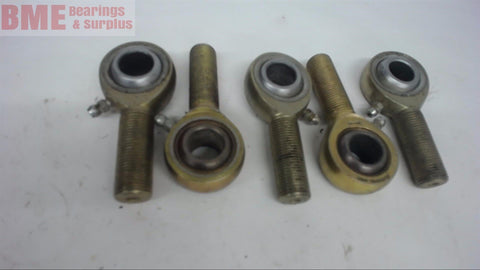 LOT OF 5-- 5/8-18 X 5/8" MALE RED END BEARING