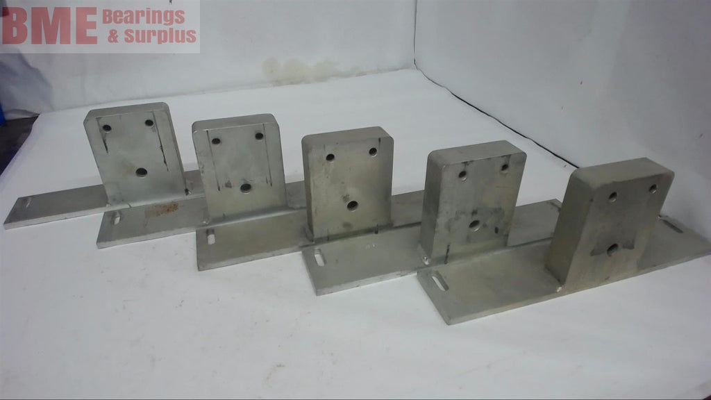 LOT OF 5--MOUNTING BRACKETS 11"L X 2-1/4" W X 1/4", STEEL CONSTRUCTION