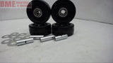 LOT OF 4 --- WHEELS 3" OD X 1.65" WIDE, 1/2" OD BUSHING X 3/8" BORE