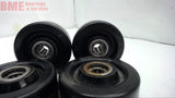 LOT OF 4 --- WHEELS 3" OD X 1.65" WIDE, 1/2" OD BUSHING X 3/8" BORE