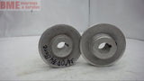 LOT OF 2 -- ALUMINUM SINGLE GROOVE PULLEYS 3 1/4" OD, 3/4" BORE