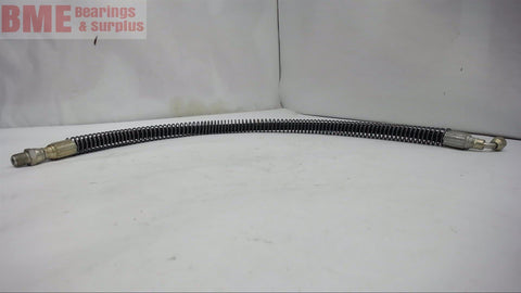 27" LONG HYDRAULIC HOSE W/ STEEL COIL SPRING, 3250 PSI, 1/4" ID