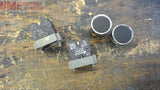 LOT OF 4 PCS-- 2 EA FLUSH BLACK PUSHBUTTONS, 2 EA CONTACT BLOCKS W/ BASE