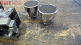 LOT OF 4 PCS-- 2 EA FLUSH BLACK PUSHBUTTONS, 2 EA CONTACT BLOCKS W/ BASE