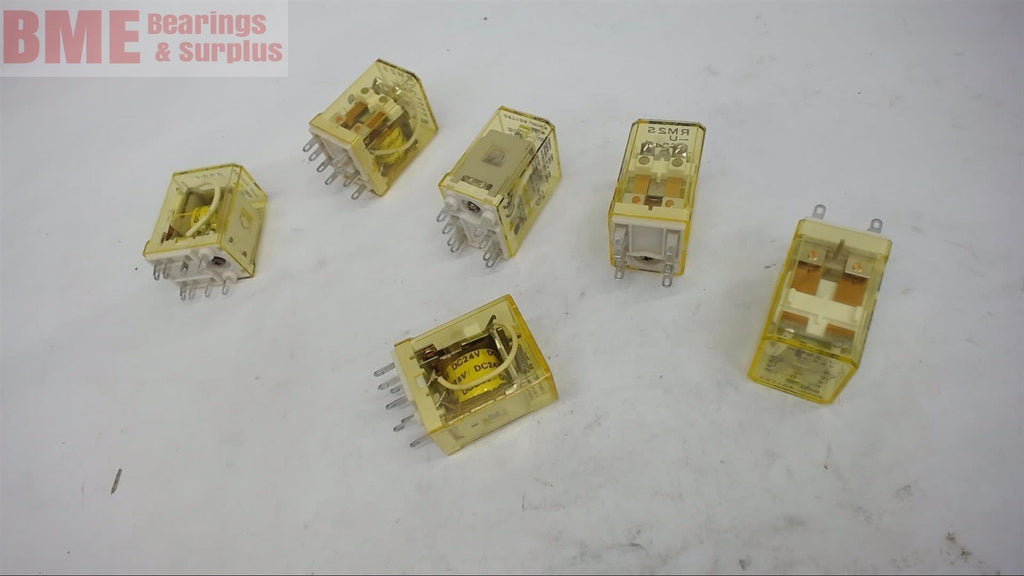 LOT OF 6 -- IDEC RM2S 8 SPADE RELAYS, 24 VDC COIL,