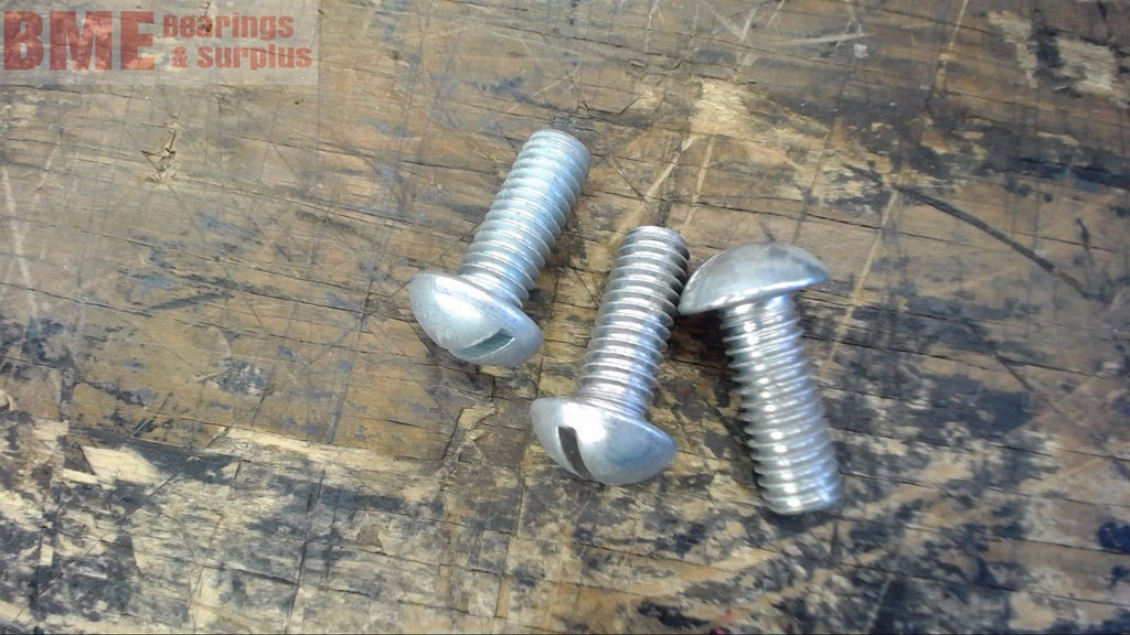 LOT OF 9 LBS 3/8-16 X 1" ROUND HEAD SLOTTED MACHINE SCREWS