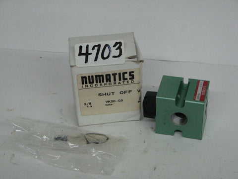 Numatics VK20-03 Shut Off Valve 3/8" FNPT X 1/4" FNPT NEW