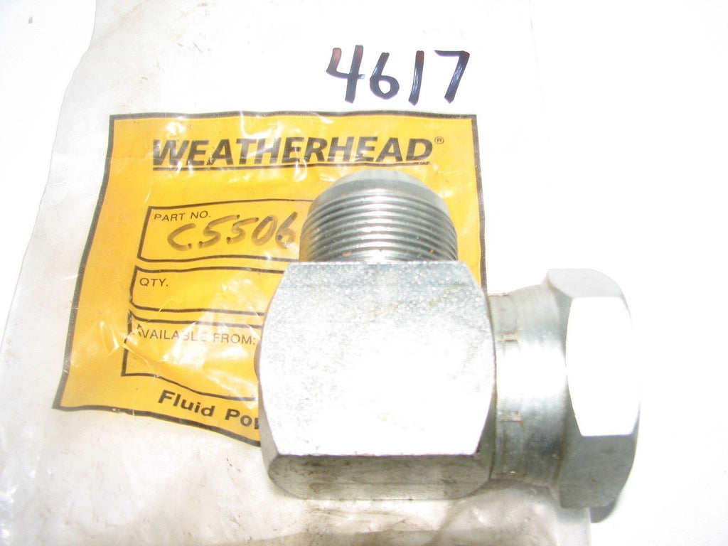 WEATHERHEAD C5506-20  HYDRALIC FITTING 90 DEGREE ELBOW ANGEL - SWIVEL HEAD - NEW