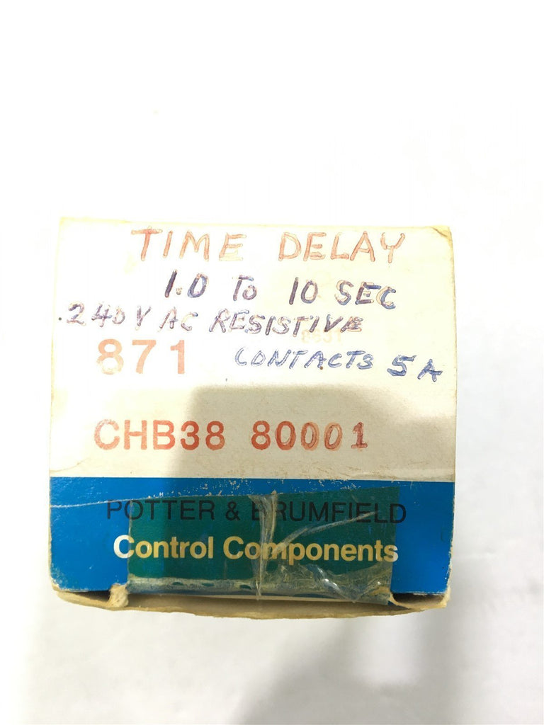 POTTER AND BRUMFIELD CHB38 80001 CONTROL COMPONENTS TIME DELAY 1.0-10SEC 240V