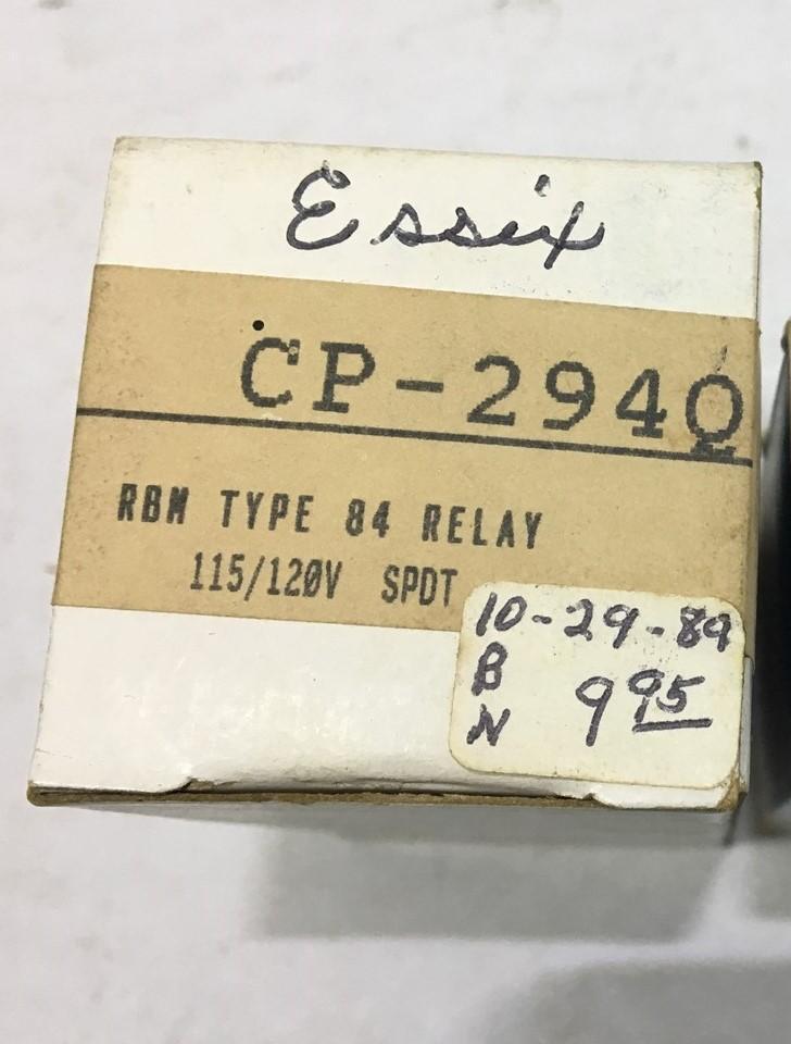 LOT OF 2 WHITE RODGERS CP-2940 RBM TYPE 84 RELAY