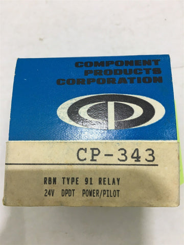 COMPONENT PRODUCTS CORPORATION CP-343 RBM TYPE 91 RELAY LOT OF 2