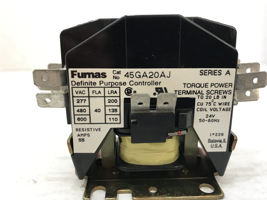 FURNAS F40-2-24 DEFINITE PURPOSE CONTACTOR OPEN ENC 2POLE FL40 RES55 60HZ 24V