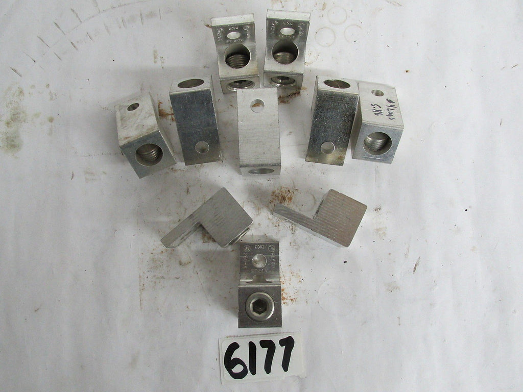 10 PIECES BKB ELECTRICAL LUGS # ADR-25 , AL9C7 , 250MCM-6 SIZE  5/16" - 2"x1"x1"