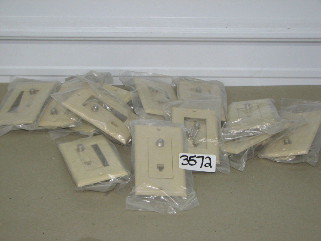 13 Ivory Dual Phone / Tv Jack Wallplates New