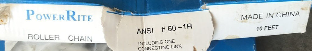 ANSI #60-1 ROLLER CHAIN 10FT INCLUDES ONE CONNECTING LINK