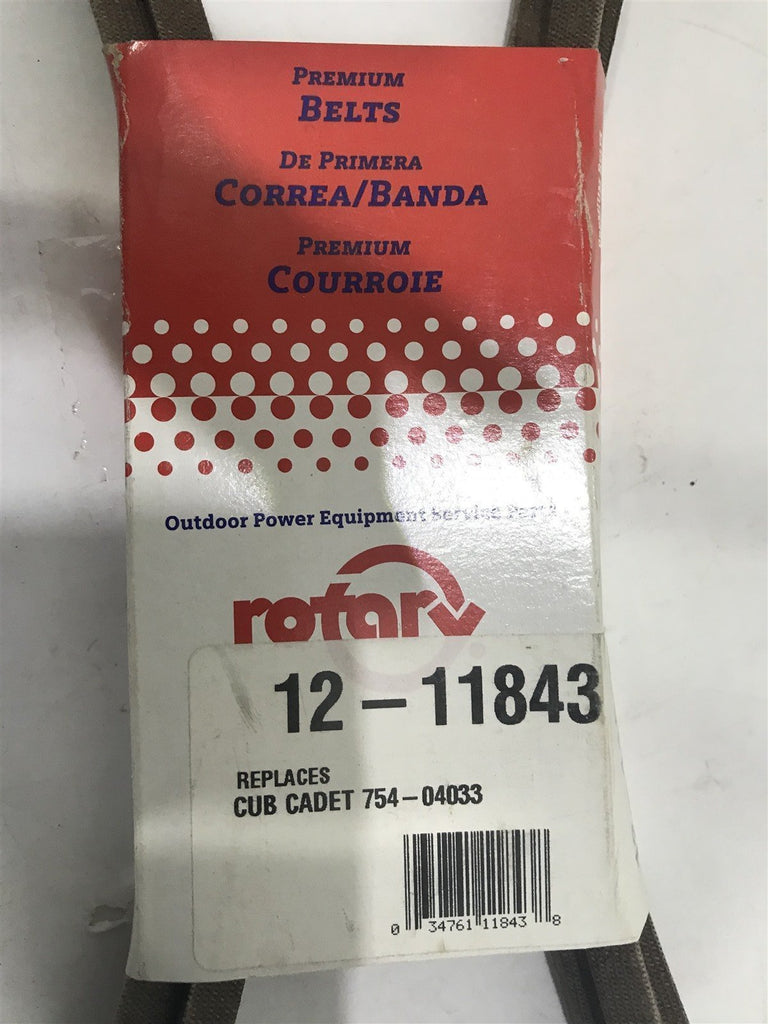 ROTARY BELT 12-11843 REPLACES CUB CADET 754-04033