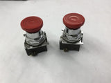 LOT OF 2--- RED PUSHBUTTONS NO DATA PLATE