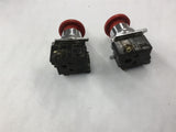 LOT OF 2--- RED PUSHBUTTONS NO DATA PLATE