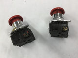 LOT OF 2--- RED PUSHBUTTONS NO DATA PLATE