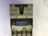 TELEMECANIQUE LA4 DA1U CONTACTOR 110-240 VOLT, W/ LA3 DR2 TIMER MODULE