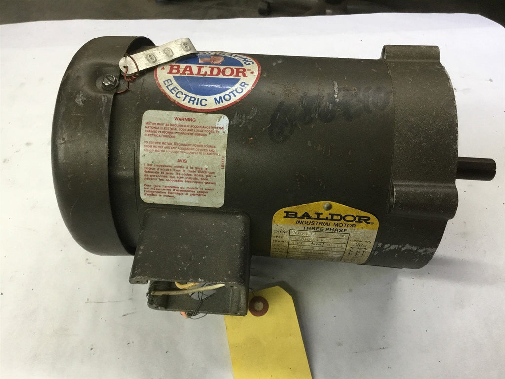 BALDOR VM3531 .25 HP AC MOTOR 208-230-460 VOLTS, 1140 RPM, 6P, 56C FRAME