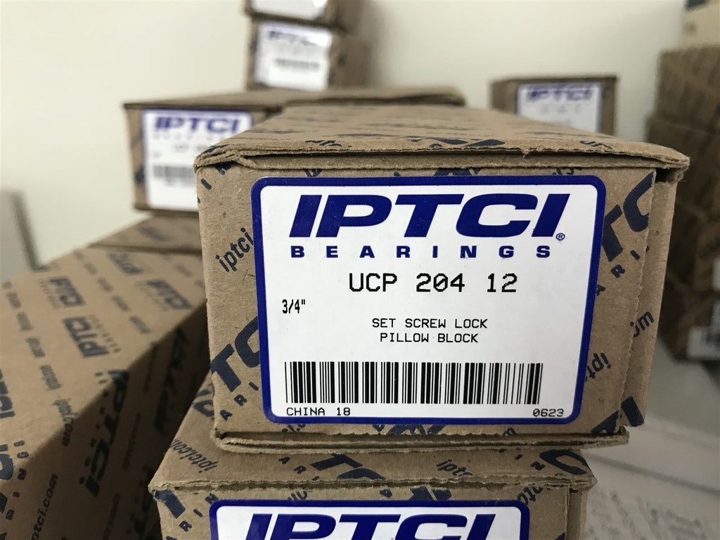 IPTCI UCP 204 12 Pillow Block, Set Screw Lock, High Shaft Height, Bore Dia. 3/4"