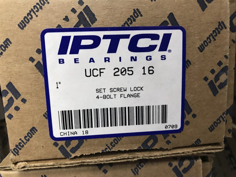 IPTCI UCF 205 16 1" Square 4 Bolt Flange Block Mounted Bearing Unit