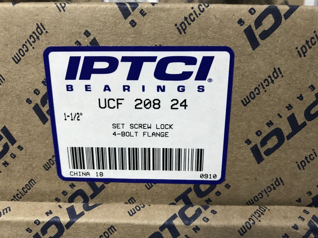 IPTCI UCF 208 24 1-1-2" Square 4 Bolt Flange Block Mounted Bearing Unit